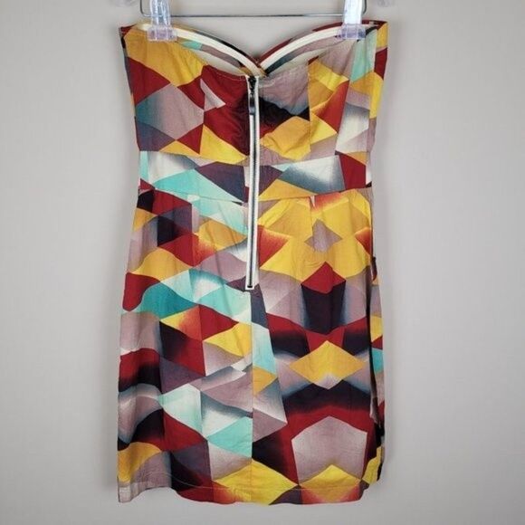 American Rag Strapless Mini Dress Abstract Pattern Sweetheart Neckline S NWT - Picture 2 of 8
